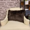 Bison Rectangular Faux Fur Cushions | Rectangular Brown Fur Cushions
