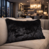 Black Panther Rectangular Cushions | Rectangular Black Fur Cushions
