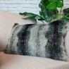 Black Wolf Rectangular Fur Cushion | Wolf Rectangular Faux Fur Cushion