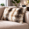 Ashford White Rectangular Faux Fur Cushion |  Rectangular Striped Fur Cushion