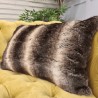 Dark Chinchilla Rectangular Fur Cushion | Rectangular Faux Fur Cushion