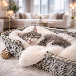 Chelsea Cream Faux Fur Pet Blanket | Cream Faux Fur Dog Blankets |