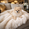 Richmond Cremefarbene Fell-Haustierdecke | Cremefarbene Kunstfell-Hundedecken |