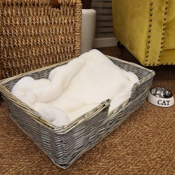 Chelsea Cream Faux Fur Pet Blanket | Cream Faux Fur Dog Blankets |