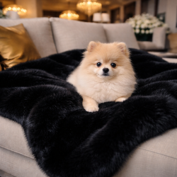 Fur Pet Blankets | Black Panther Fur Pet Blanket | Black Fur Blankets