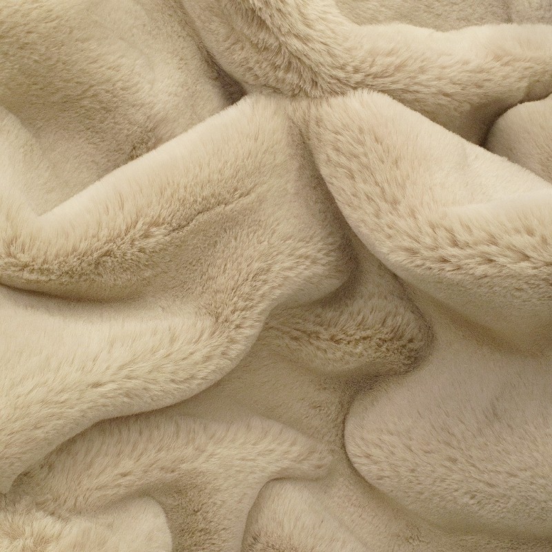 Chelsea Sandstone Faux Fur Pet Blanket | Beige Faux Fur Dog & Cat Blankets |