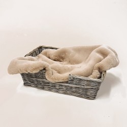 Chelsea Sandstone Faux Fur Pet Blanket | Beige Faux Fur Dog & Cat Blankets |