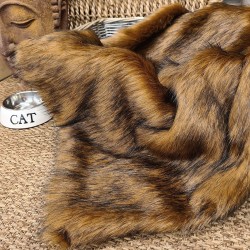 Tamarin Fur Pet Blanket | Brown Faux Fur Dog & Cat Blankets |