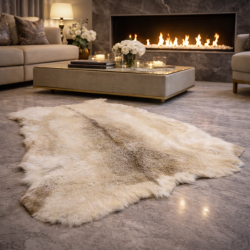 Luxury Pale Coloured Reindeer Rug | Pale Natural Reindeer Skin Rug |