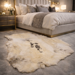 Peau de renne extra large | Tapis en peau de renne | Grand tapis en peau de renne clair