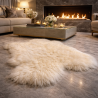 Tapis en pure peau de mouton blanc ivoire | Tapis en peau de mouton islandaise blanche naturelle