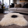 Black and White Natural Sheepskin Rug | Black & White Icelandic Sheepskin
