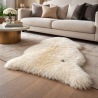 Tapis en peau de mouton naturelle | Tapis en pure laine | Tapis en peau de mouton couleur crème