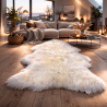 Tapis en peau de mouton naturelle | Tapis en pure laine | Tapis en peau de mouton couleur crème