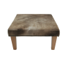 Quadratischer Hocker aus Kuhfell | Gefleckter beiger quadratischer Fußhocker