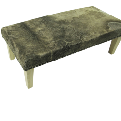 Extra Large Dark Beige Cowhide Footstool | Extra Large Cowhide Footrest