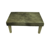Grand repose-pieds en cuir de vachette beige/doré moucheté | Pouf en véritable cuir de vachette