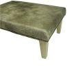 Großer beige/gold marmorierter Kuhfell-Fußhocker | Echter Kuhfell-Ottoman