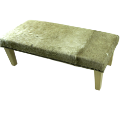 Extra großer beige Kuhfell-Fußhocker | Extra großer Kuhfell-Fußstütze