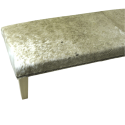 Extra großer beige Kuhfell-Fußhocker | Extra großer Kuhfell-Fußstütze