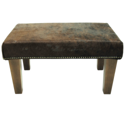 Small Brown Brindle Cowhide Footstool | Small Cow Hide Foot Stool