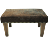 Small Brown Brindle Cowhide Footstool | Small Cow Hide Foot Stool