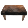 Small Brown Speckled Cowhide Footstool | Small Brindle Hide Footstool