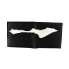 Repose-pieds extra large noir et blanc | Repose-pieds rectangulaire en cuir de vachette