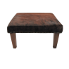 Brown Brindle Medium Cowhide Footstool | Genuine brown cowhide ottoman