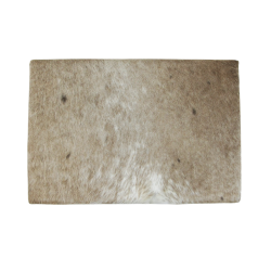 Large Beige/Cream Brindle Cowhide Footstool | Real Cow Hide Ottoman