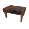 Small Brown Brindle Cowhide Footstool | Small Cow Hide Foot Stool