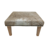 Medium Square Cowhide Footstool | Beige and White Square Foot Stool
