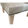 Medium Square Cowhide Footstool | Beige and White Square Foot Stool