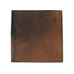 Plain dark brown cowhide footstool | Genuine brown cowhide ottoman