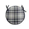 Highland Check Denim Round Bistro Seat Pads | Tartan Round Chair Pads