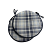 Highland Check Denim Round Bistro Seat Pads | Tartan Round Chair Pads
