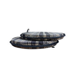 Highland Check Denim Runde Bistro-Sitzkissen | Tartan Runde Stuhlkissen