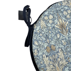 Round Bistro Snakeshead Denim Seat Pads | Patterned Circular Seat Pads