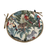 Round Bistro Natural Rainforest Tapestry Seat Pads | Round Chair Pads