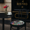 Luxury Floral Velvet Round Seat Pads | Circular Velvet Chair Pads