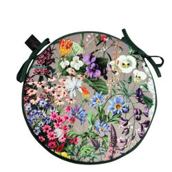 Luxuriöse florale Samt-Rundsitzkissen | Runde Samt-Stuhlkissen