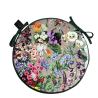 Luxury Floral Velvet Round Seat Pads | Circular Velvet Chair Pads