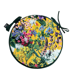 Velvet Midsummer Round Bistro Seat Pads | Circular Velvet Chair Pads