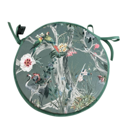 Velvet Chinoiserie Runde Bistro-Sitzkissen | Runde Samt-Stuhlkissen