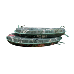 Velvet Chinoiserie Round Bistro Seat Pads | Round Velvet Chair Pads