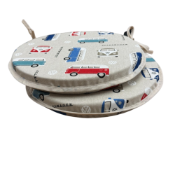 Classic Camper Round Bistro Seat Pads | Modern Circular Chair Pads