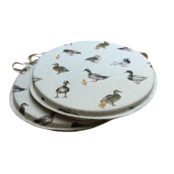 Mallard Duck Round Bistro Seat Pads | Duck Design Circular Chair Pads