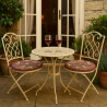 Round Bistro Strawberry Thief Crimson Seat Pad | Red Bistro Chair Pads