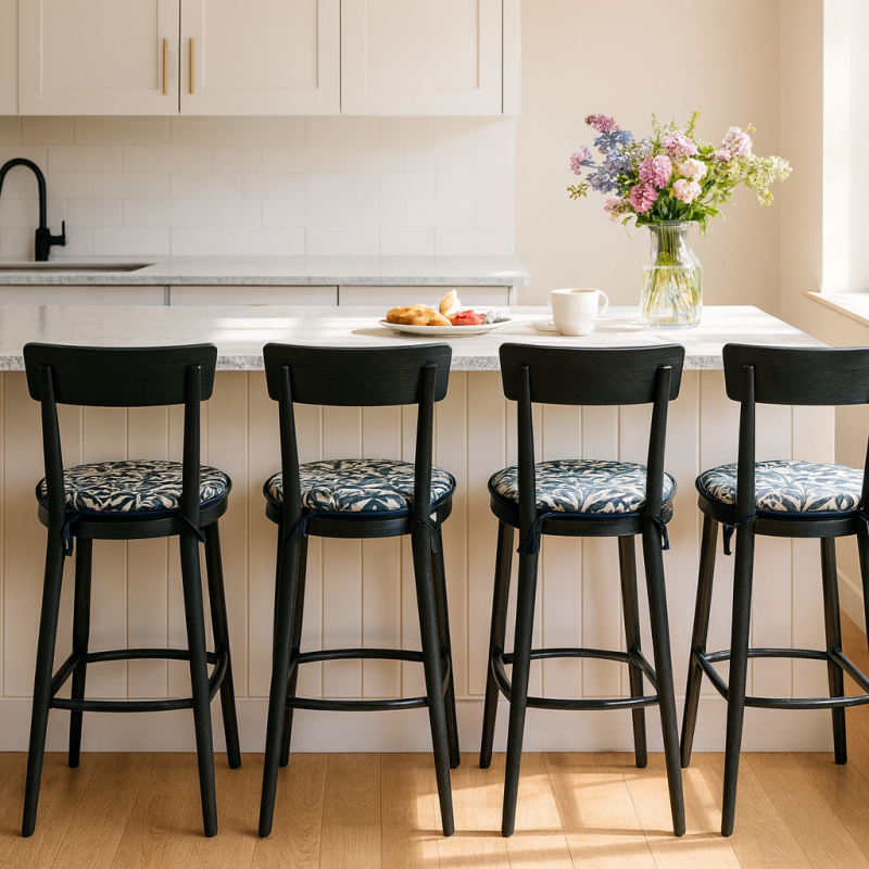Runde Bistro Willow Bough Ebony Tapestry Sitzkissen | Bistro Sitzkissen