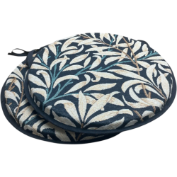 Runde Bistro Willow Bough Ebony Tapestry Sitzkissen | Bistro Sitzkissen